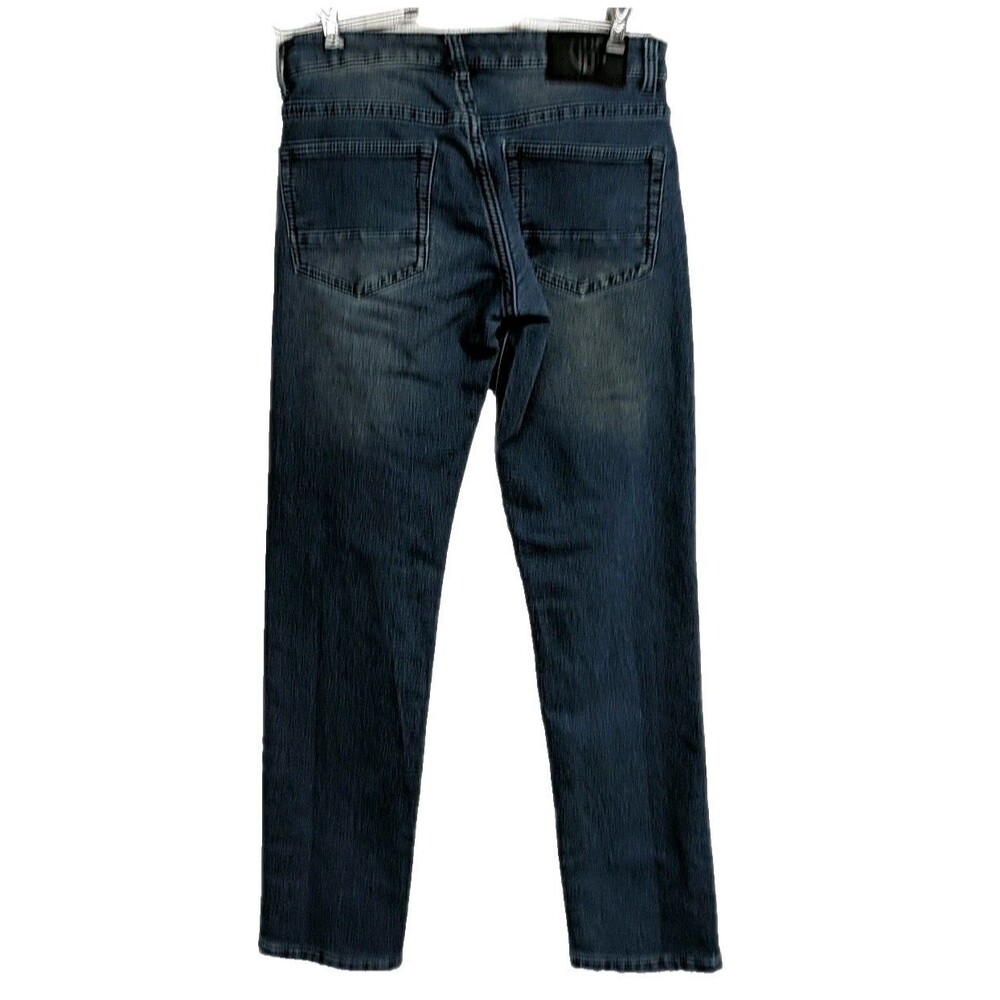 Vintage Genes Black VGB Jeans Men W28 L30 Slim Fit Dark Wash Blue - Picture 3 of 13